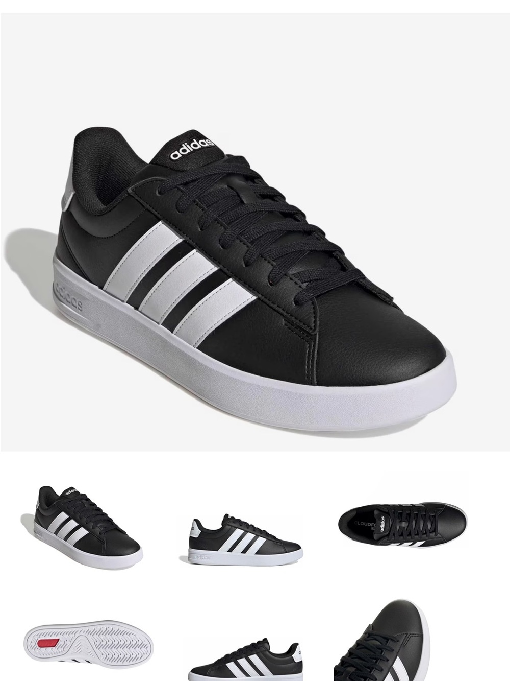 adidas Black and White Classic 3-Stripes Sneakers